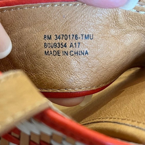 Frye Open Toe Braided Leather Amy Ankle Strap Block Heel Sandal Brown Size 8 - Picture 7 of 10